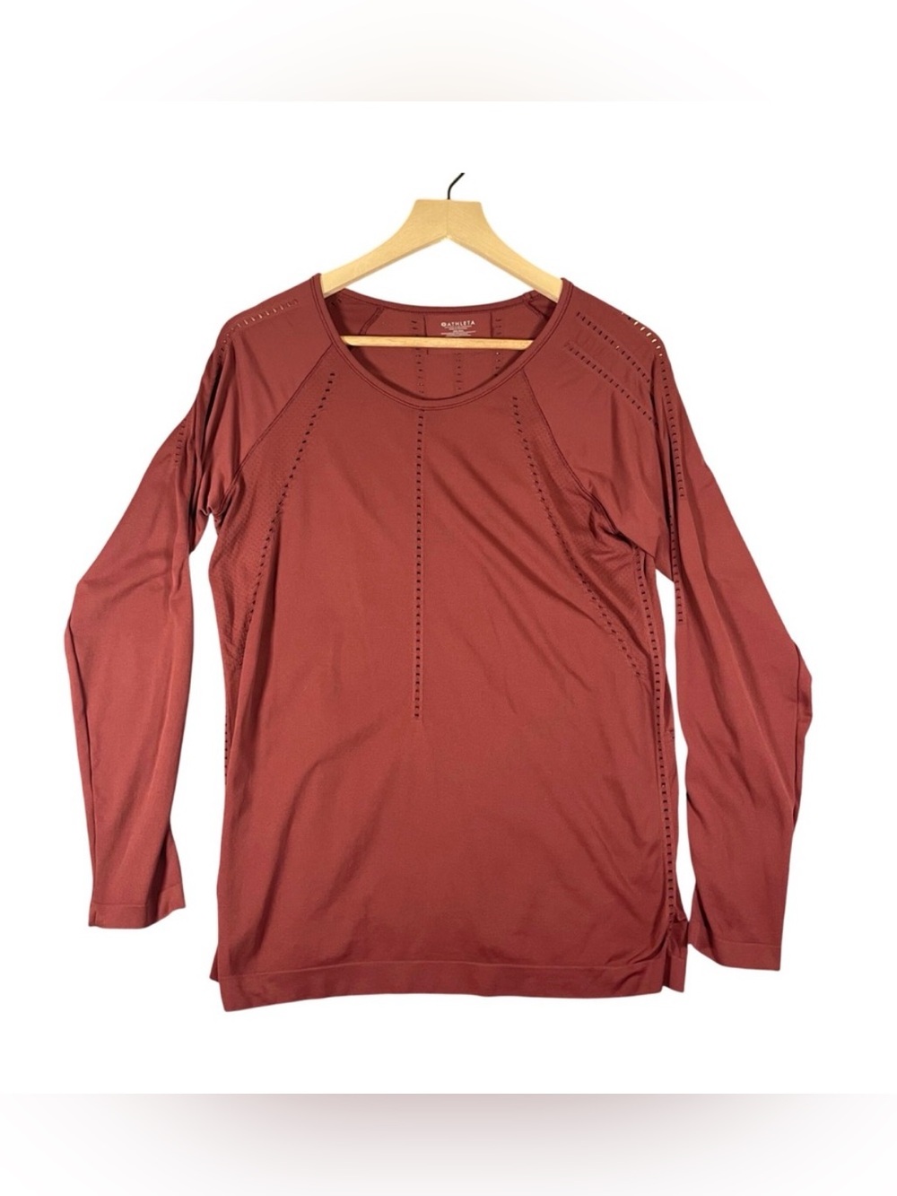 Athleta Long Sleeve Performance Tee in Rust